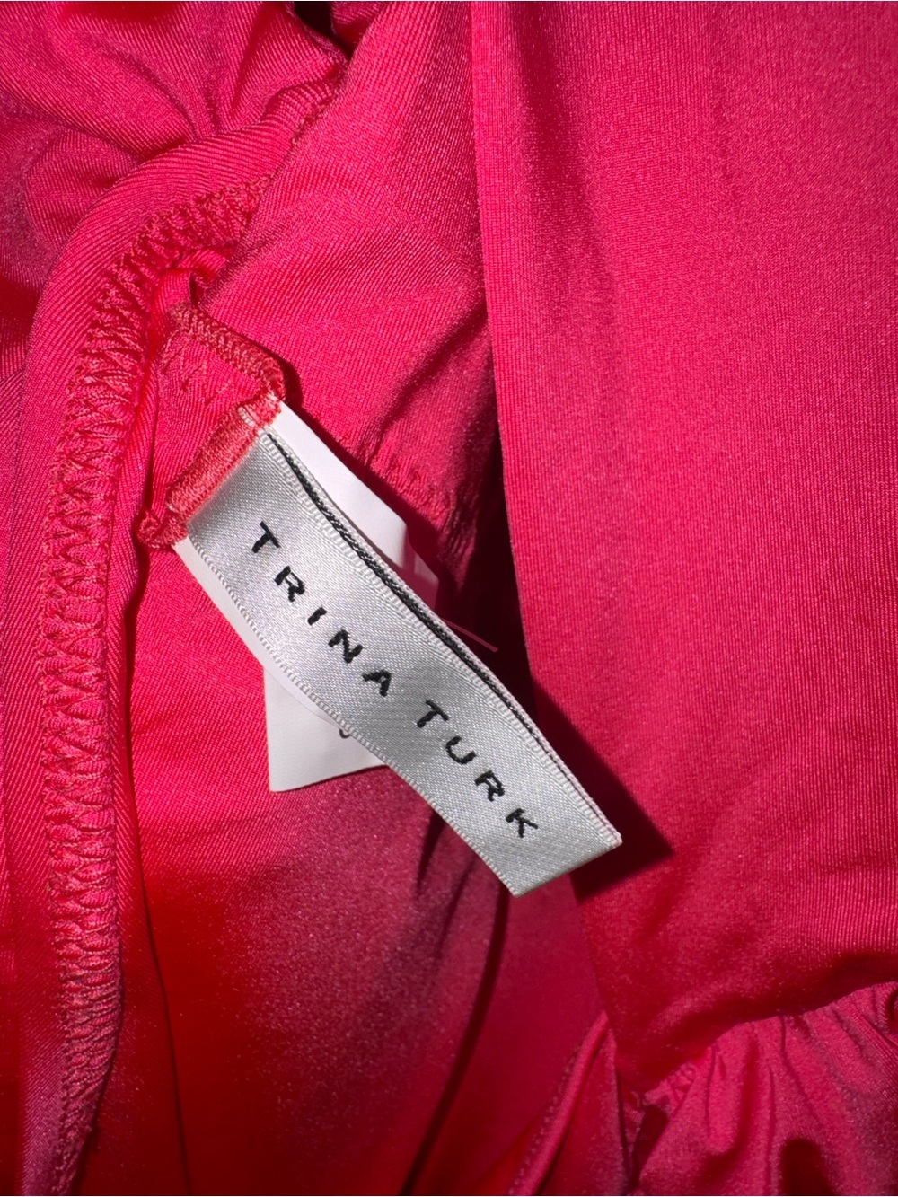 Trina Turk Hot Pink One Piece Swimsuit with Gold Ring Detail - Picture 4 of 9